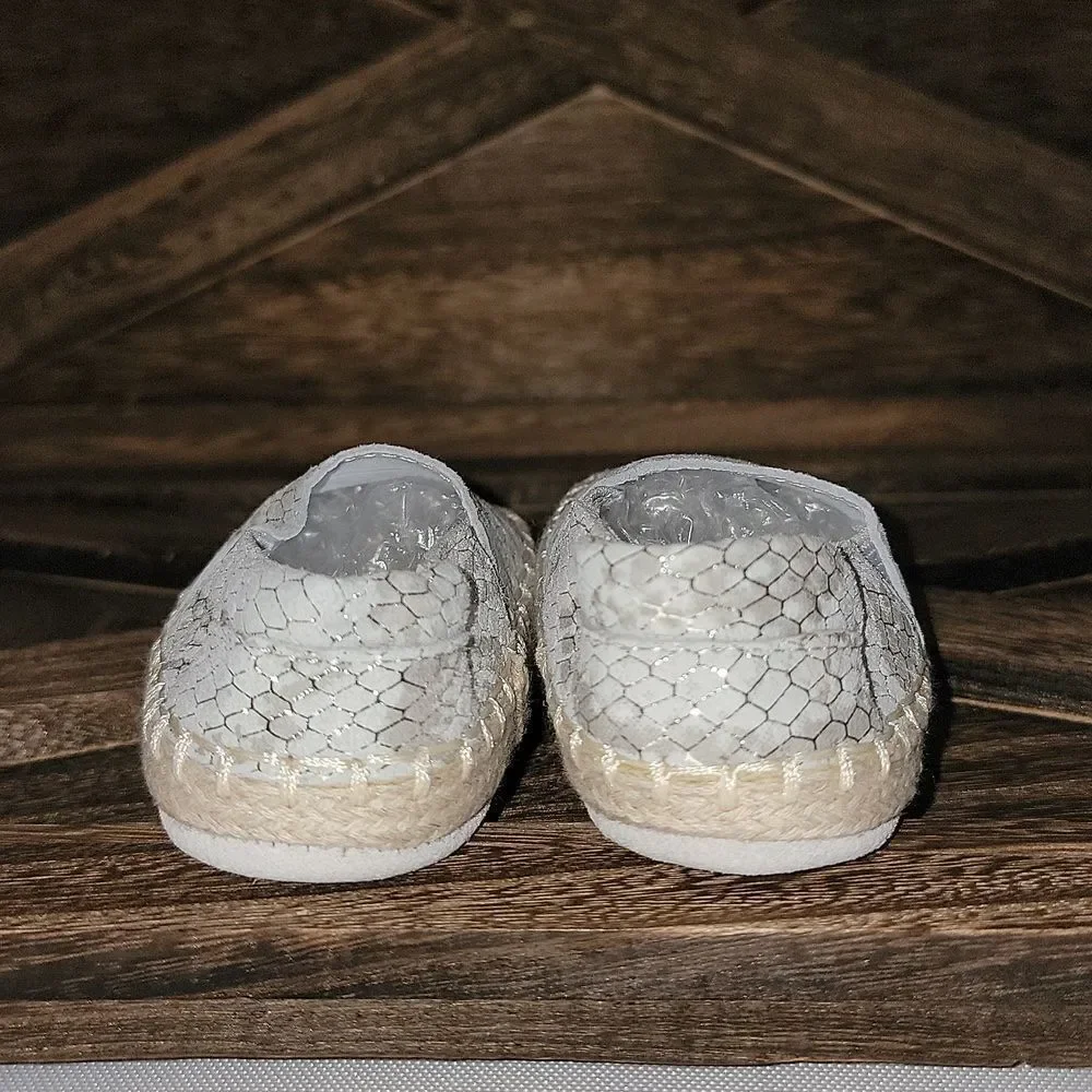 Robeez First Kicks Ellie Espadrille Snake Shimmer Leather Crib Shoes 3-6 Months